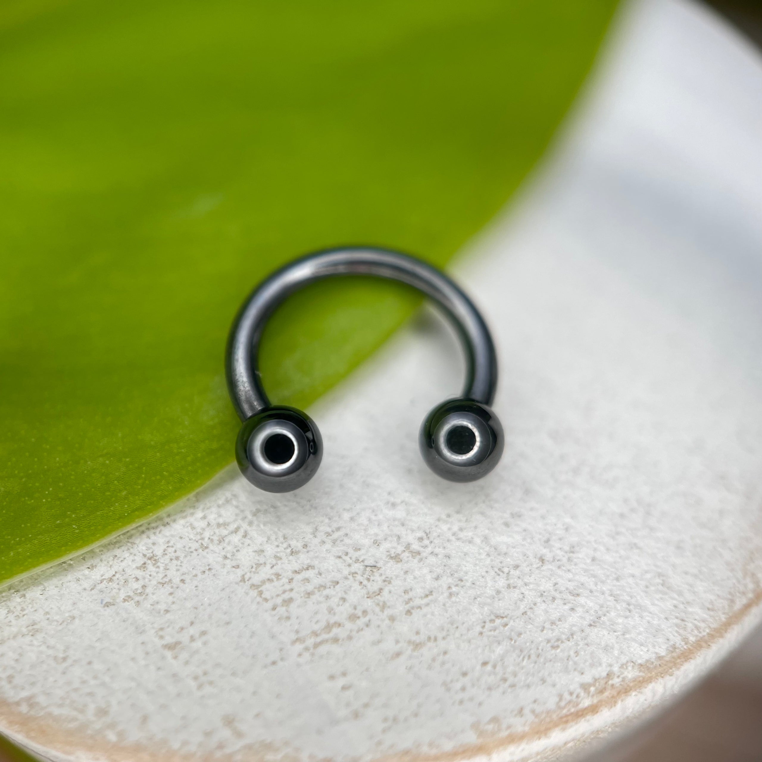 Black Niobium Circular Barbell